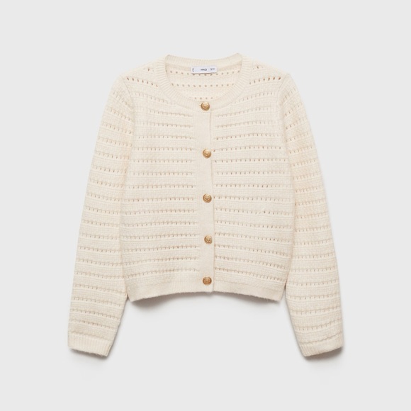 Mango Cream knit Cardigan NWT - Picture 2 of 5